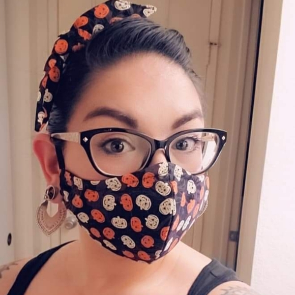 Halloween Cat fabric mask with wire and pocket - Picture 7 of 7